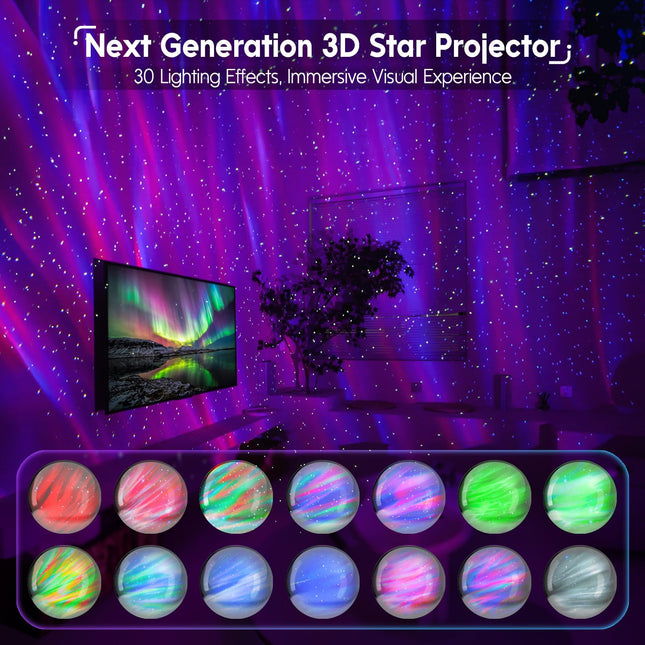 Rossetta Star Projector, Galaxy Projector LED Lights for Bedroom, Remote Control & White Noise, Night Light for Kids Room, Adults Home Theater, Party, Room Decor, for Christmas, Birthday
