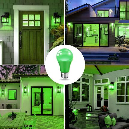 Red Green Light Bulbs for Christmas, 9W(60W Equivalent) E26 Base Red Green Bulb for Christmas Halloween,Wedding,Party,Bar,Porch,Holiday Lighting,Home Decor, 2-Pack (Red + Green)