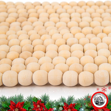 9 Foot Natural Wood Bead Christmas Garland Wooden Christmas Tree Garland Perfect for Rustic Natural Country Farmhouse Trees Garland Christmas Decorations for Indoor Use