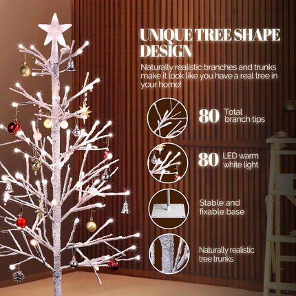 VINGLI 4ft Pre-lit Artificial Lighted Christmas Tree with 80 Warm White Lights,Star Topper, Xmas Tree Holiday Party Decorations with Sturdy Metal Stand