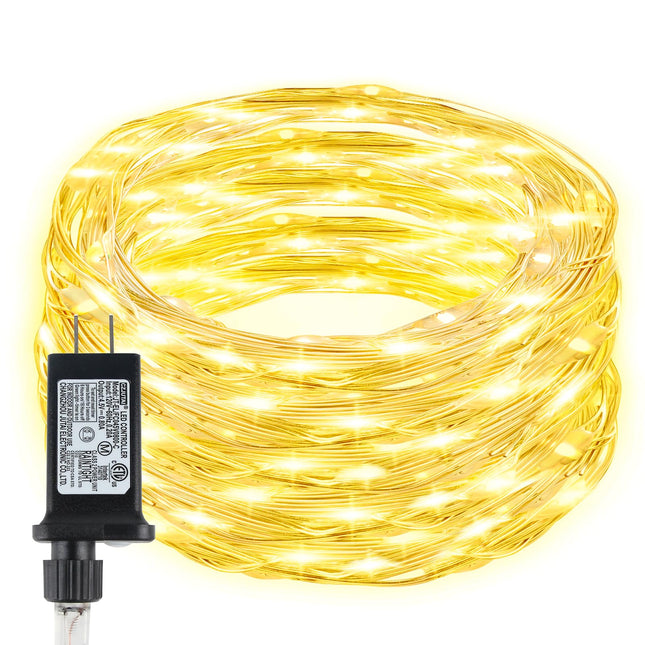 XTF2015 105FT 300LEDs Christmas String Lights, Waterproof Dimmable Decorative Fairy Lights with Plugged Powered, Christmas Lights with UL Listed for Bedroom, Patio, Wedding and Party, Christmas Tree