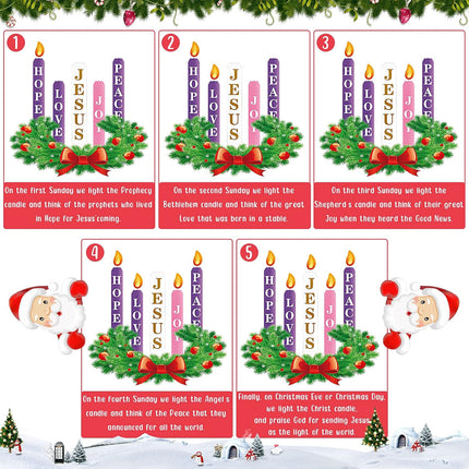 Frienda 6 Pieces Advent Candle Magnet Advent Wreath for Advent Wreath and Candles Magnetic Advent Wreath for Christmas Refrigerator Decoration