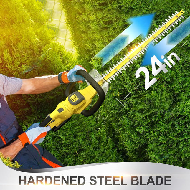 Walensee 20V MAX Cordless Hedge Trimmer, 1400RPM Electric Bush Trimmer w/ 22-Inch Dual-Action Blade, 0.67" Cutting Capacity & 5.9lb Lightweight Shrubbery Trimmer, 2.0Ah Battery & Fast Charger Included