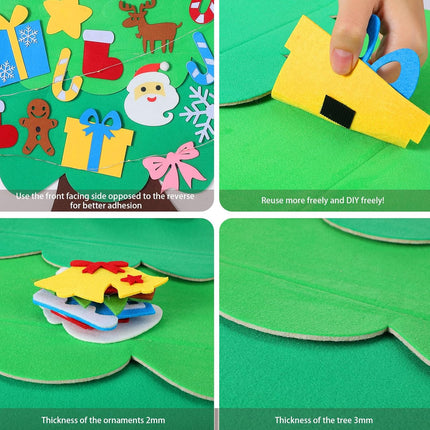 Felt Christmas Tree for Kids - 3.2 FT Felt Christmas Tree with 30 Pcs Ornaments, Xmas s for Kids Christmas Door Wall Hanging Decorations