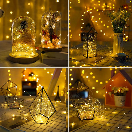 32 Pcs Fairy Lights Battery Operated String Lights - 10 ft 30 LED Waterproof Copper Wire Mini Firefly Starry Moon Lights for DIY Crafts Wedding Party Bedroom Table Centerpieces Christmas(Warm White)