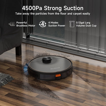 Rubot Robot Vacuum And Mop Combo, Robot Vacuum Cleaner 4500Pa Strong Suction 2In1 With Lidar Navigation 200Min Runtime, Multifloor Mapping, Nogo Zone, Compatible Alexa Voice, For Carpet Hard Floor