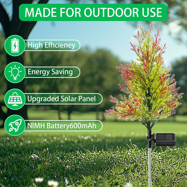2 Pack Christmas Decorations Outdoor, Solar Christmas Tree Lights Waterproof with Flashing Modes & Constant,Outdoor Christmas Decorations Yard Lights,Bright 20LED Muliti-Color Christmas Yard