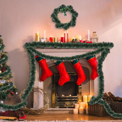 50 FT Christmas Garland Christmas Decorations, Artificial Soft Green Pine Xmas Garland for Christmas Tree Decorations Stairs Mantle Fireplace Christmas Decor Outdoor Indoor Home Holiday Party Supplies