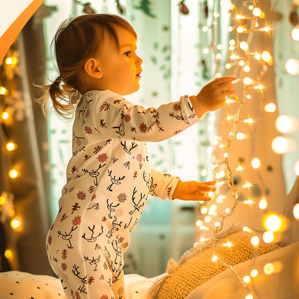 Brightown 25 Ft 500 LED Cluster Lights Christmas Outdoor, White Wire LED Decorative Christmas Tree Lights with Remote & 12 Modes, Waterproof Firecracker String Lights for Xmas Party Decor, Warm White