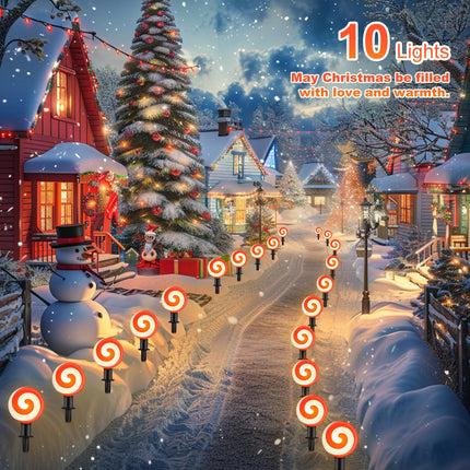 Ultimate Unicorn Christmas Lollipop Pathway Lights for Christmas Decoration, Red Peppermint Lights Outdoor with Stakes, LED Lollipop Lights for Pathway Yard Sidewalk Garden Rooftop