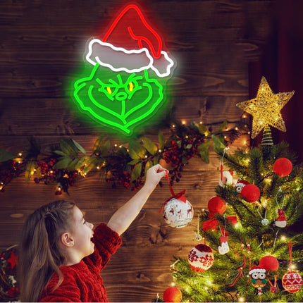 Christmas Neon Sign Cartoon Christmas Neon Light Sign Christmas LED Signs for Wall Light Up Signs for Home Party Neon Wall Light Decor Xmas