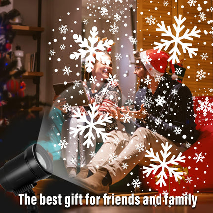 Christmas Snowflake Projector Light Outdoor, Waterproof Christmas Laser Lights with Four Patterns, Snowfall Led Projector Lights for Xmas Indoor Home Party Garden Patio