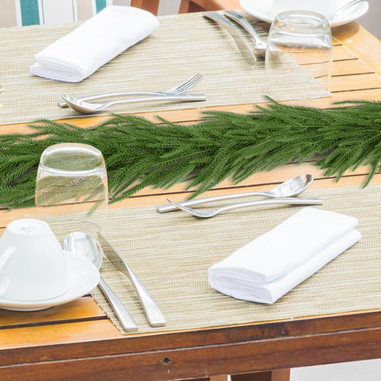 Realistic Norfolk Pine Garland Christmas Garlands, SAREAL 9ft Artificial Faux Greenery Garland for Christmas Festive Holiday Decor