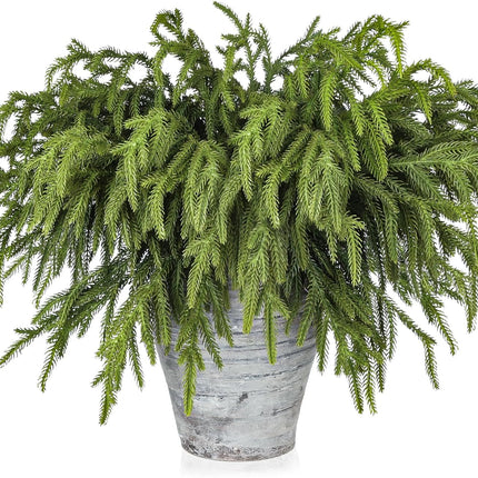 Artgar 12 Pcs Pine Branches - 18 Inch Artificial Pine Branches - Green Pine Stem - Real Touch Pine Branches - Christmas Greenery Pine Branches for DIY Flower Arrangement Home Indoor Christmas Decor