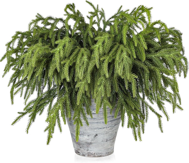 Artgar 12 Pcs Pine Branches - 18 Inch Artificial Pine Branches - Green Pine Stem - Real Touch Pine Branches - Christmas Greenery Pine Branches for DIY Flower Arrangement Home Indoor Christmas Decor