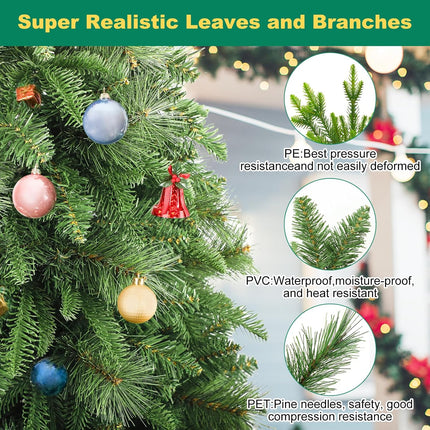 4FT Premium Artificial Christmas Tree, Green Holiday Christmas Pine Tree with Pinecone, Xmas Tree,Party Decoration, Easy to Assemble with Christmas Tree Stand