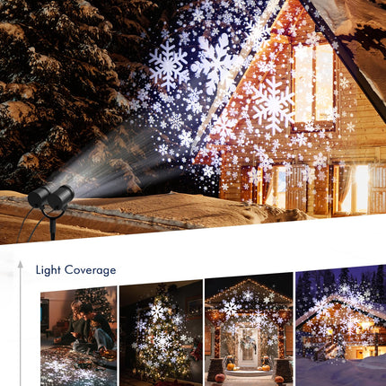 Christmas Double Head Snowflake Projection Lights, ZBPP Outdoor LED Christmas Lights IP65 Waterproof, Rotating Snow Lamp Brighter LED Landscape for Xmas Holiday Party Decoration