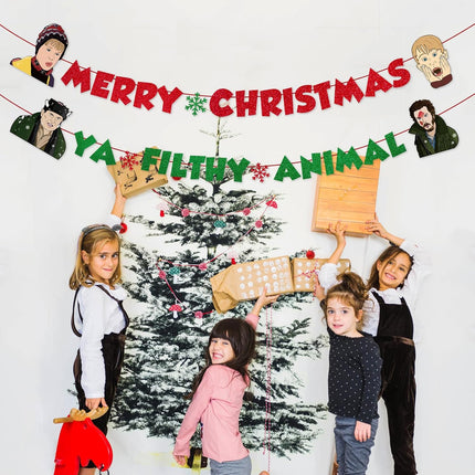 Home Alone Merchandise Decorations, Merry Christmas Ya Filthy Animal Party Banner, Funny Christmas Party Decor Supplies, Ugly Christmas Sweater Party Decorations, Home Alone Wall Decor s