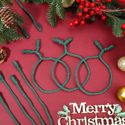 Zhengmy 16 Pcs 20 Inches Christmas Garland Ties Christmas Decorative Twist Ties for Banister Reusable and Flexible Twist Ties for Xmas Home Decorations Holiday Christmas Craft Wrapping (Green)