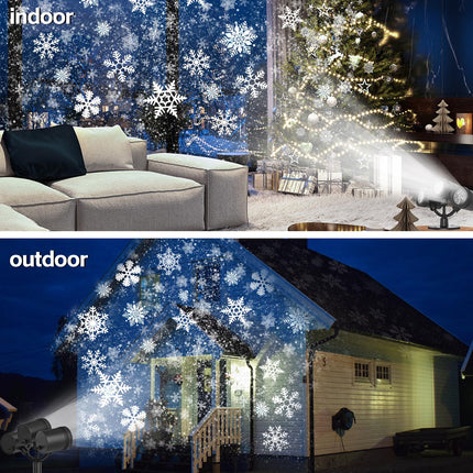 Snowflake Projector Light, Snowflake LED Christmas Light Projector - Waterproof Holiday Decorations for Outside Yard and House-【LL-050-2】