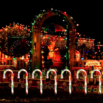 Ultimate Unicorn 10" Christmas Candy Cane Lights (10PCS) for Landscape Decoration, Outdoor Pathway Makers Lights, Candy Cane Walkway Lights Red & Green(Include Stakes)