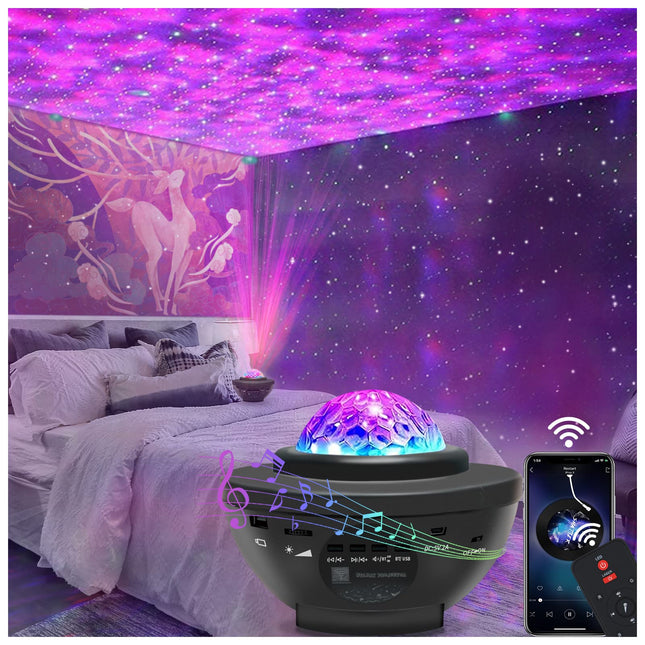 Star Projector Galaxy Light Projector with Bluetooth Speaker, Multiple Colors Dynamic Projections Star Night Light Projector for Kids Adults Bedroom, Space Lights for Bedroom Decor Aesthetic