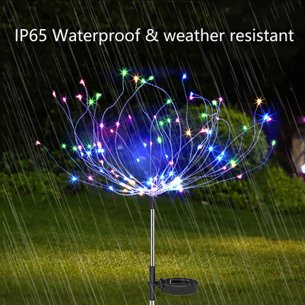 4Pack Firework Solar Lights Outdoor, Solar Garden Decorative Lights, Solar Walkway Lights Waterproof, 35 Copper Wires String Lights for Christmas, Pathway, Patio, Flowerbed