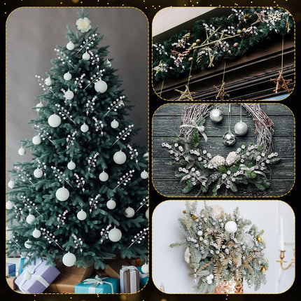 Crowye 50 Pcs Crystal Artificial Flowers Bouquet 12 Inch Acrylic Beaded Branches Stems Bridal Bouquet Picks DIY Crafts Christmas Decorations for Home Wedding Party Decor(Clear)