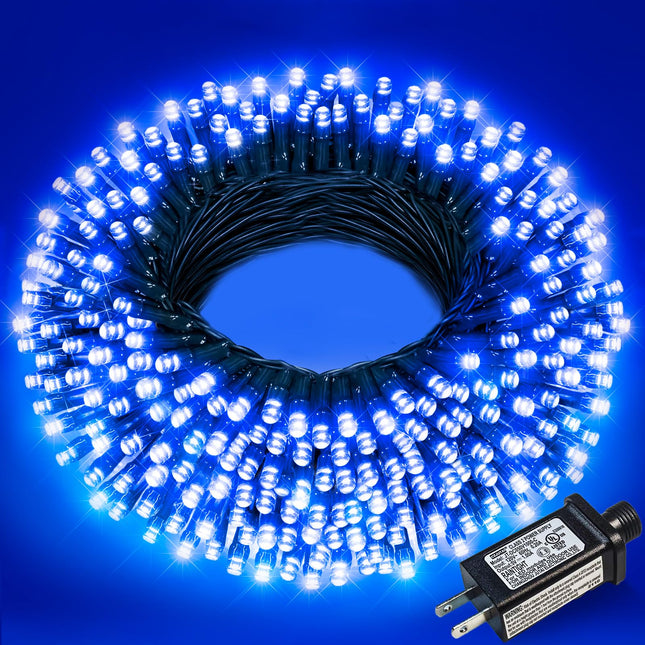 66ft 200 LED Christmas Lights Outdoor, String Lights with 8 Modes Waterproof, Plug in Fairy Tree Lights Green Wire for Indoor House Garden Wedding Holiday Decorations, Blue