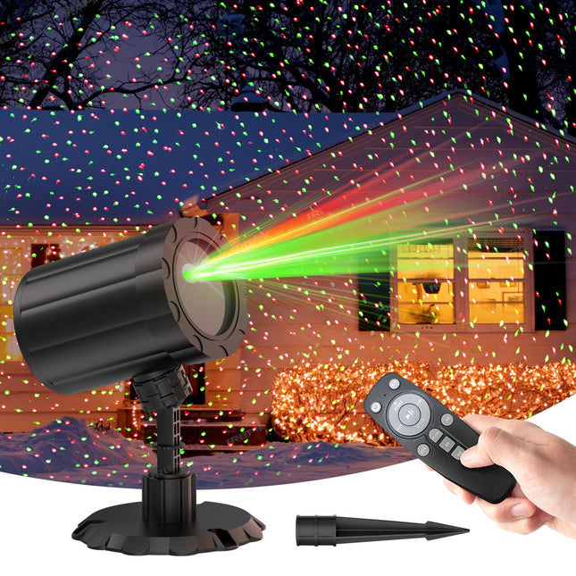 Christmas Projector Lights Outdoor, LED Waterproof Projector Lights, 3 Modes with Remote Control Outdoor Christmas Projector for Christmas Decorations Outdoor Yard Holiday Party