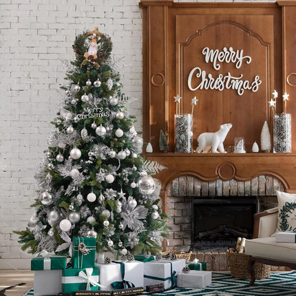 Christmas Ball Ornaments - 43pcs Shatterproof Christmas Tree Decorative Hanging Ornaments with Loop for Xmas Holiday Party Wreath Home Decoration (Silver)