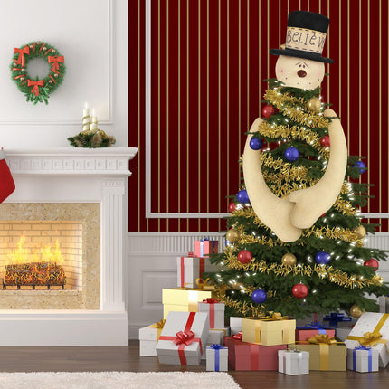 Believe Snowman Christmas Tree Topper Primitive Style Large Snowman Treetop Decorations for Tree Ornament Holiday Festival Home Supplies Winter Christmas Party Decoration