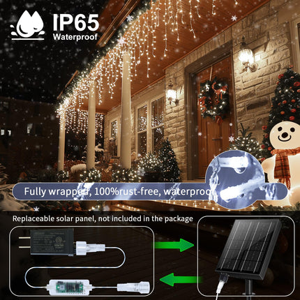 Icicle Christmas Lights 50+16Ft 506 LED Icicle Lights for Outside with 101 Drops 8 Modes Remote Dimmable Connectable Memory Timer Plug Icicle Lights Indoor Outdoor Xmas House Roof