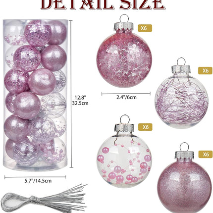 Christmas Ornaments Ball Christmas Tree Decorations Set Shatterproof Small Christmas Balls Ornaments with Hanging Loop for Holiday Party Wreath Xmas Tree Decor