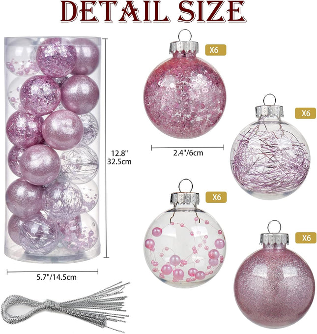 Christmas Ornaments Ball Christmas Tree Decorations Set Shatterproof Small Christmas Balls Ornaments with Hanging Loop for Holiday Party Wreath Xmas Tree Decor