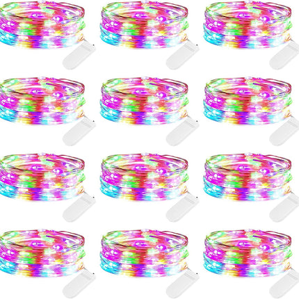 Brightown 12 Pack Easter Led Fairy Lights Battery Operated String Lights Waterproof Silver Wire 7 Feet 20 Led Firefly Starry Moon Lights for DIY Wedding Party Bedroom Patio Christmas