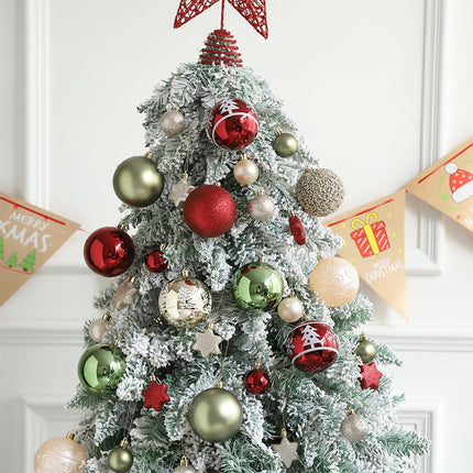 42 Pcs Christmas Ball Ornaments Set Burgundy Army Green Champagne Shatterproof Christmas Tree Decorations Glittering Decorative Hanging Ornament Bulk for Xmas Tree Wreath and Holiday Party Decor