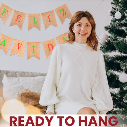 Mandala Crafts Burlap Feliz Navidad Banner Feliz Navidad Decorations Outdoor Indoor Feliz Navidad Sign Mexican Christmas Decorations Spanish Christmas Décor Garland