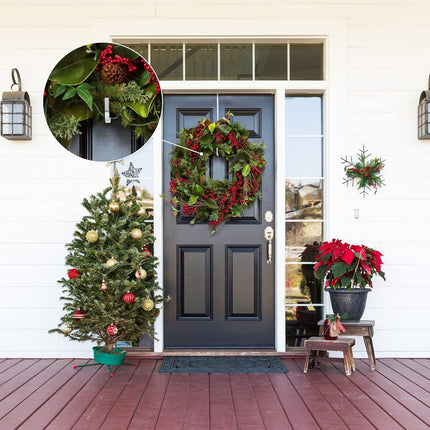 Hotop 16 Pieces Wreath Hanger Over Door Hooks Metal Z Hooks 3.4 Inch/ 7.9 Inch/ 13.8 Inch for Christmas Front Door Decorations, Hanging Coats Hats Robes Towels (Electroplated Silver)
