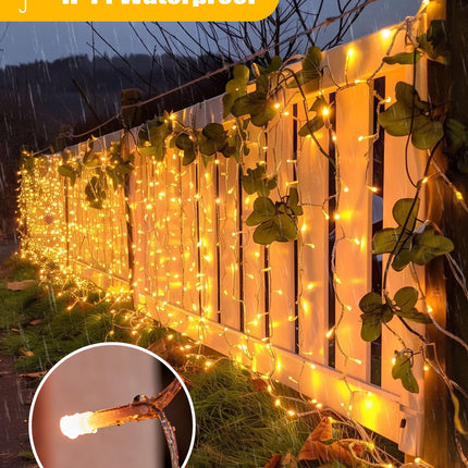 Minetom Icicle Lights for Outside, 66Ft 736 LED Warm White Christmas Lights with 138 Drops, Icicle Christmas Lights Outdoor with Remote and Timer, Christmas Lights for House Roof, Warm White