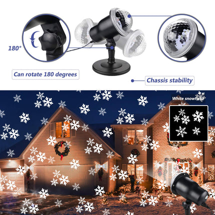 Christmas Projector Lights Outdoor, Holiday Snow Projector with Remote Control, Decorative Snowflake Lighting for Christmas Year Birthday Party