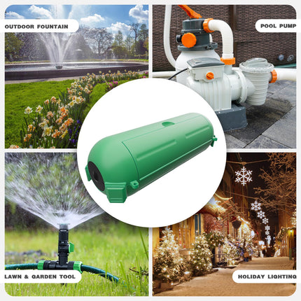 [9 Pack] Outdoor Extension Cord Safety Cover, IP44 Waterproof Connection Protector, Weatherproof Electrical Box for Outdoor Plug, Outlet, Holiday Light, Halloween and Christmas Decorations, Green