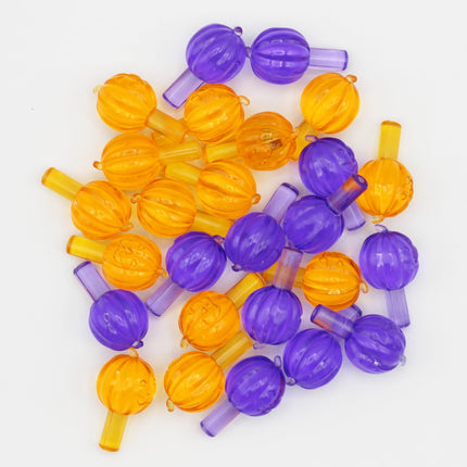 Creative Hobbies® Ceramic Tree Replacement Lights Jack O' Lantern - Orange & Purple Pumpkin Shape Bulbs for Halloween Décor 25 Pack