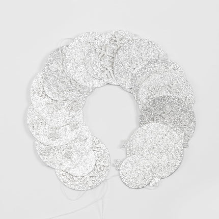 Silver Snowflake-Snow White-Christmas Party-Decorations Garland - 4pcs Winter Wonderland Hanging Streamers,Frozen Baby Shower Birthday Year Bridal Ceiling Banner Backdrop Decor Burgleda