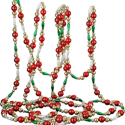 16 ft Christmas Garland Christmas Bead Garland Plastic Bead Christmas Tree Decor Beaded Garland for Xmas Party Supplies Holiday Favors Farmhouse Wall Staircase Fireplace Hanging Ornaments