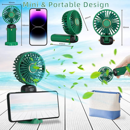 Portable Fan, Mini Fan Personal Fan Handheld Fan Usb Rechargeable Small Fan Foldable Desk Fan 5000Mah Battery 16H Max Cooling