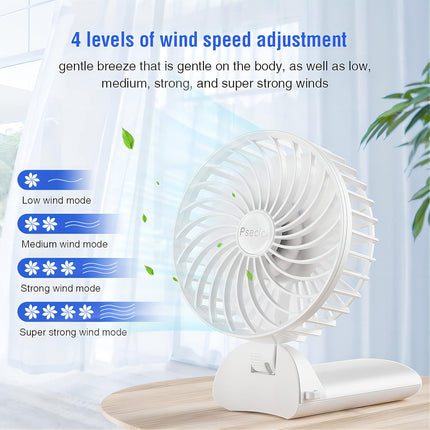 Handheld Fan, Mini Portable Fan With Lanyard，4 Speeds Level Personal Fan, 180 Degree Foldable Desk Fan For Travel Outdoor Office