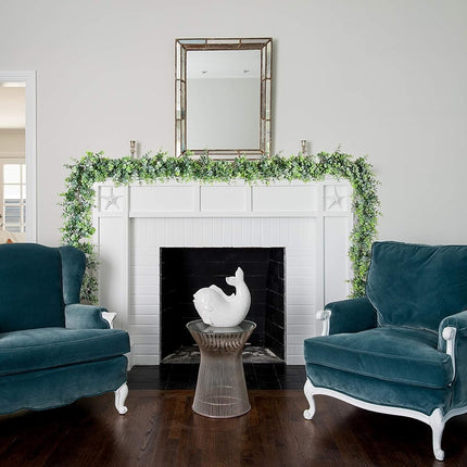 Eucalyptus Garland 9.2ft Long & Thick - Faux Greenery Garland Leaves - Artificial Eucalyptus Vines - Wedding Eucalyptus - Christmas Garland Home Room Decor - Table Runner Indoor Outdoor