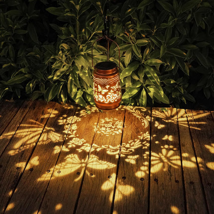 Solar Lanterns Outdoor Waterproof Butterfly Garden Decor as Birthday s for Women Mom,Hollow Out Retro Metal Decorative Garden Light,Graceful Decoration for Patio,Yard,Landscape,Walkway,Festival