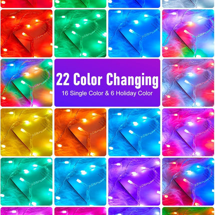 Minetom String Lights Color Changing - 22 Colors 66FT 200 LED Fairy String Lights with Remote,Twinkle Fairy Lights Indoor with 12 Lighting Modes, Pastel Easter Lights for Bedroom Classroom St. Patrick